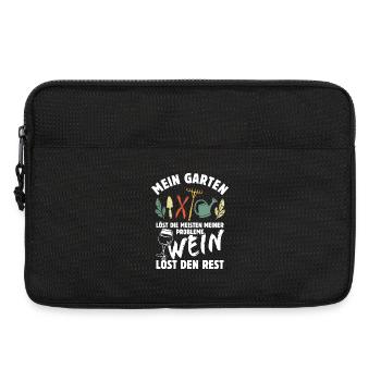 Mein Garten löst meine Probleme - Wein Spruch - Laptoptasche 13" - Schwarz - Vorne