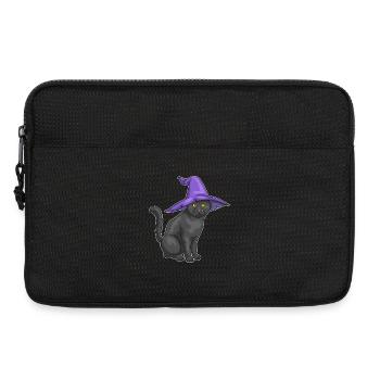 Katze Halloween Hexe - Laptoptasche 13" - Schwarz - Vorne