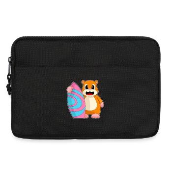 Été de surf sur planche de surf pour hamsters - Sacoche pour ordinateur portable 13 pouces - noir - Devant