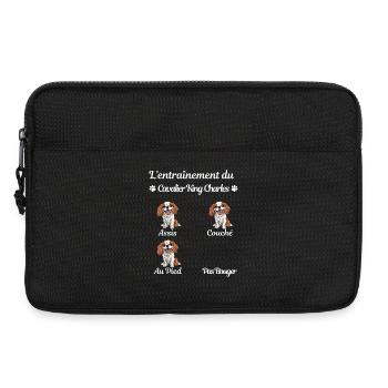 Carte humoristique pour l'éducation canine - Sacoche pour ordinateur portable 13 pouces - noir - Devant