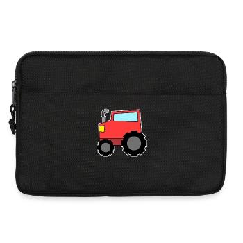 Traktor rot - Laptoptasche 13" - Schwarz - Vorne