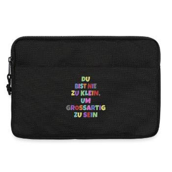 Du Bist Nie Zu Klein Um Großartig Zu Sein Motiv - Laptoptasche 13" - Schwarz - Vorne
