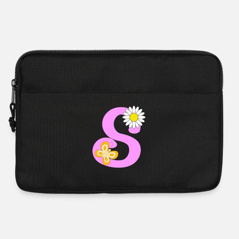 S Buchstabe - Laptoptasche 13" - Schwarz