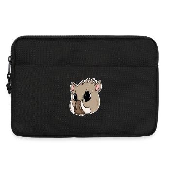 Motif tête de cochon sanglier - Sacoche pour ordinateur portable 13 pouces - noir - Devant