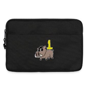 1. Geburtstag Motiv Wildschwein - Eins Jahre alt - Laptoptasche 13" - Schwarz - Vorne