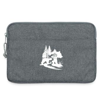 Bären Silhouette Wald Kunst - Laptoptasche 13" - Grau meliert - Vorne