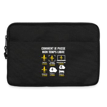 COMMENT JE PASSE MON TEMPS LIBRE - muscu - Sacoche pour ordinateur portable 13 pouces - noir - Devant