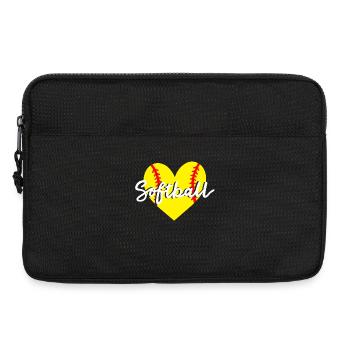 Softball Herz - Laptoptasche 13" - Schwarz - Vorne