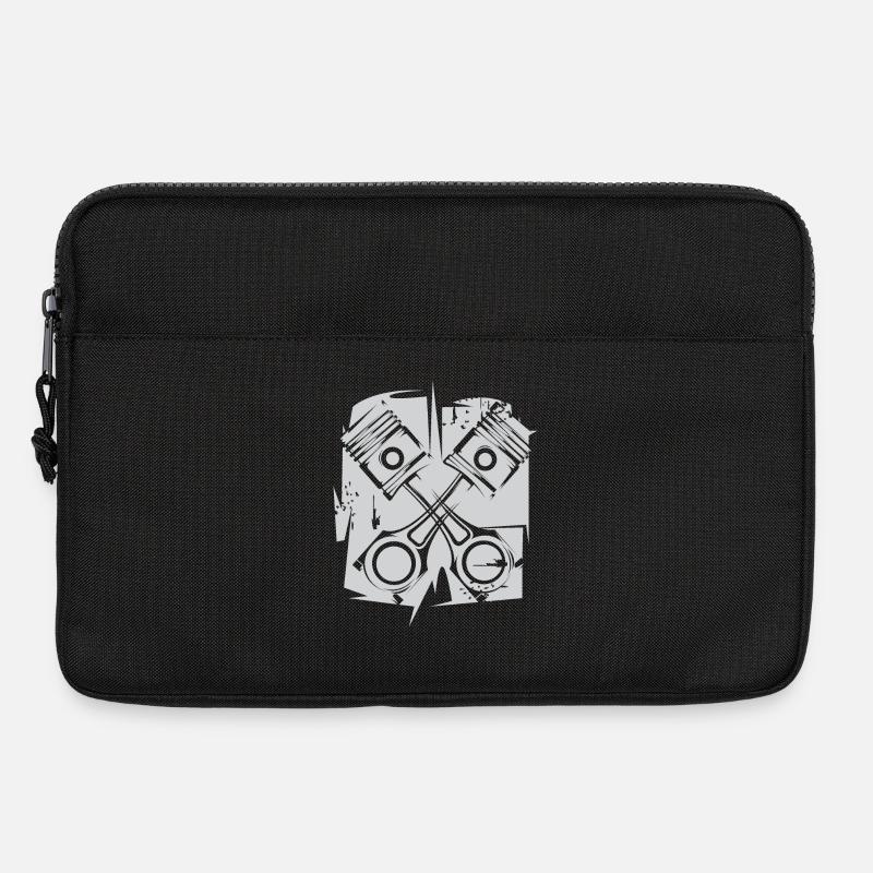 v8 Kolben Motor Symbol Kunst Illustration Logo - Laptoptasche 13" - Schwarz