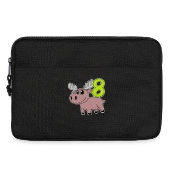 Motif 8e anniversaire Moose - Huit ans - Sacoche pour ordinateur portable 13 pouces - noir - Devant