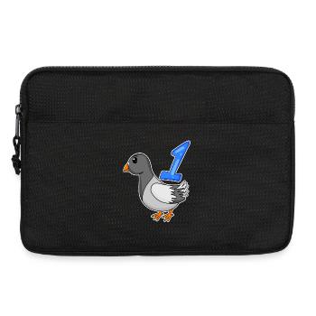1 Jahr alt - Einschulung - Taube Motiv - Zahl 1 - Laptoptasche 13" - Schwarz - Vorne