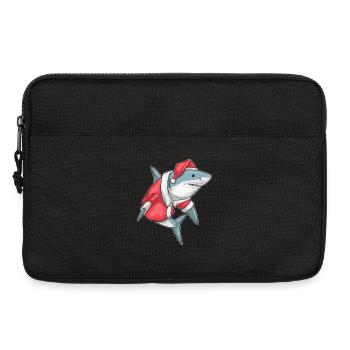 Shark Christmas Christmas Hat - Laptop bag 13" - black - Front