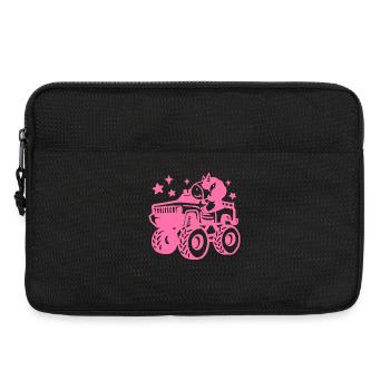 Einhorn im Monstertruck - Laptoptasche 13" - Schwarz - Vorne