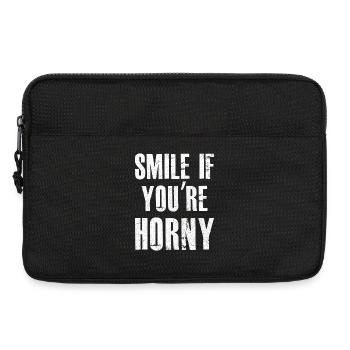 Lächle, wenn du geil bist - Laptoptasche 13" - Schwarz - Vorne