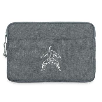 Karate Junge Zeichnung - Laptoptasche 13" - Grau meliert - Vorne
