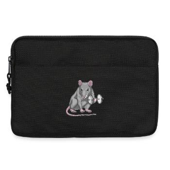 Rat Bodybuilder Dumbbell Bodybuilding - Laptop bag 13" - black - Front