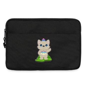 Gâteau d’anniversaire pour chat - Sacoche pour ordinateur portable 13 pouces - noir - Devant