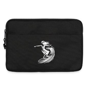 Surfing Hula Girl Hawaii Vintage Surf Art - Laptop bag 13" - black - Front