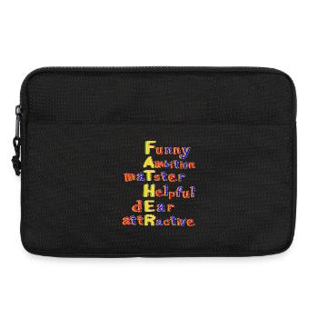 Father-Vibrant Colourful Motivational Word Art - Laptop bag 13" - black - Front