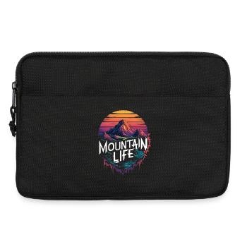 Bergleben Retro Sonnenuntergang Design - Laptoptasche 13" - Schwarz - Vorne