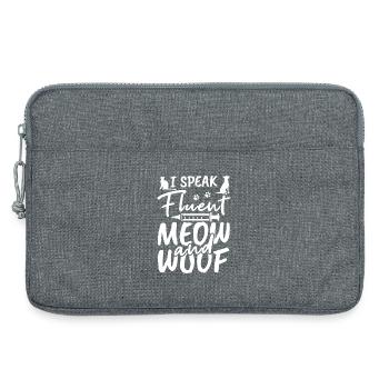 Je parle couramment miaulement et trame - Sacoche pour ordinateur portable 13 pouces - gris chiné - Devant