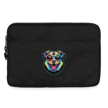 Lunettes de soleil colorées chien drôle mignon amoureux des animaux de compagnie Art - Sacoche pour ordinateur portable 13 pouces - noir - Devant