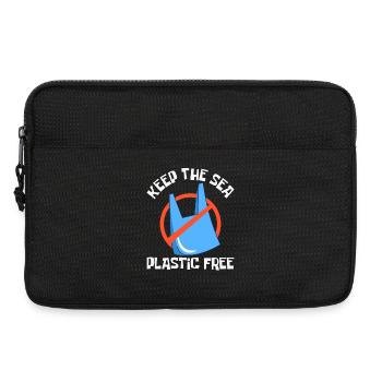 Bathing beach & sea plastic-free against pollution - Laptop bag 13" - black - Front