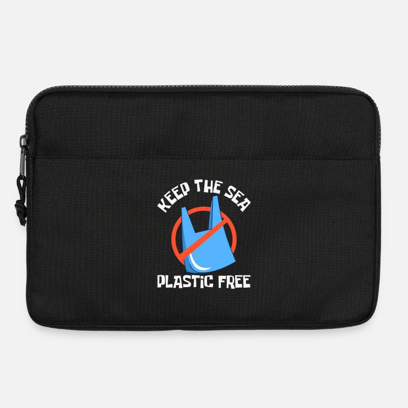 Bathing beach & sea plastic-free against pollution - Laptop bag 13" - black