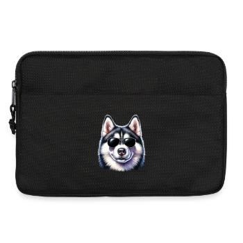 Cool husky with sunglasses - Laptop bag 13" - black - Front