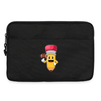Sports de football américain au crayon - Sacoche pour ordinateur portable 13 pouces - noir - Devant