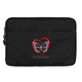 Schmetterling mit Herz - Laptoptasche 13" - Schwarz - Vorne