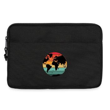 Conception de carte du monde rétro colorée - Sacoche pour ordinateur portable 13 pouces - noir - Devant