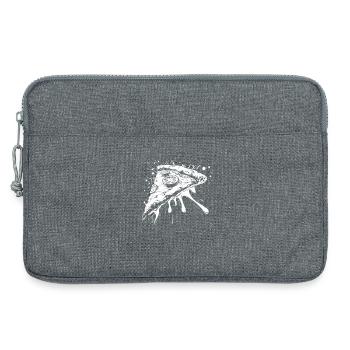 Dessin de morceau de pizza - Sacoche pour ordinateur portable 13 pouces - gris chiné - Devant
