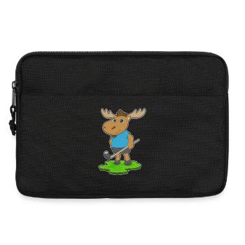 Moose Hockey sur gazon avec un bâton de hockey sur gazon - Sacoche pour ordinateur portable 13 pouces - noir - Devant