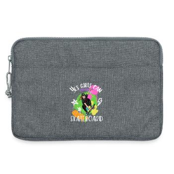 Oui, les filles peuvent faire du skateboard - Sacoche pour ordinateur portable 13 pouces - gris chiné - Devant