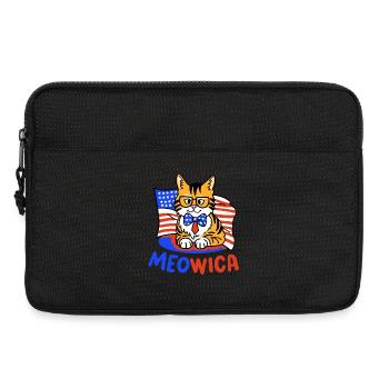Katze amerikanische Flagge 4. Juli - Laptoptasche 13" - Schwarz - Vorne