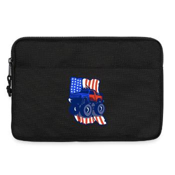 Monster Truck amerikanische Flagge 4. Juli - Laptoptasche 13" - Schwarz - Vorne