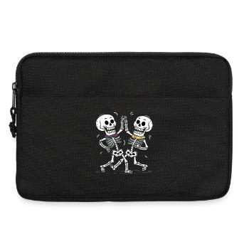 Dancing Skeleton Couples with colorful scarves - Laptop bag 13" - black - Front