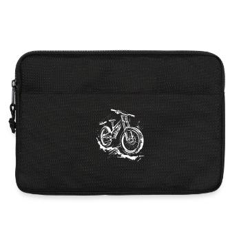 Mountain Biker Drawing - Laptop bag 13" - black - Front