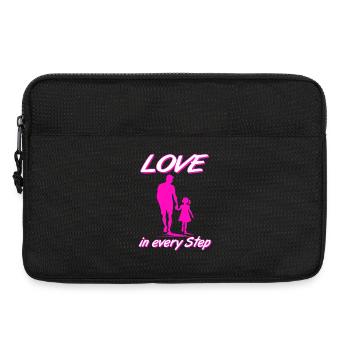 Liebe in jedem Schritt Vater Tochter Rosa Silhouette - Laptoptasche 13" - Schwarz - Vorne