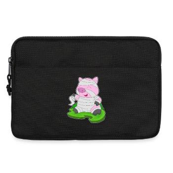 Schwein Halloween Mumie - Laptoptasche 13" - Schwarz - Vorne