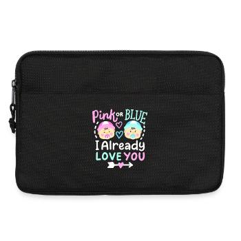 Pink oder Blau Gender-Reveal-Party - Laptoptasche 13" - Schwarz - Vorne