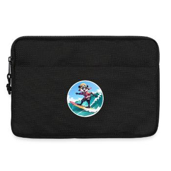 Panda Surfeur en chemise hawaïenne - Sacoche pour ordinateur portable 13 pouces - noir - Devant