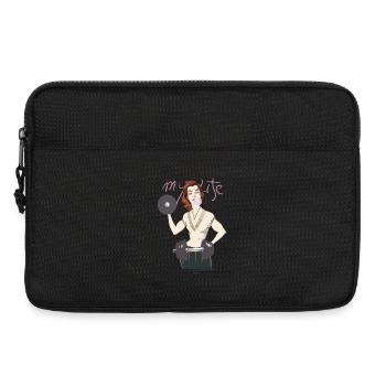 Retro Fitness Frau Illustration - Laptoptasche 13" - Schwarz - Vorne
