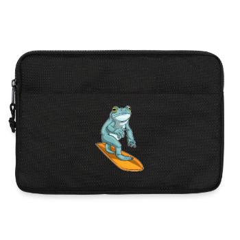 Frog Surfing Surfboard Summer - Laptop bag 13" - black - Front