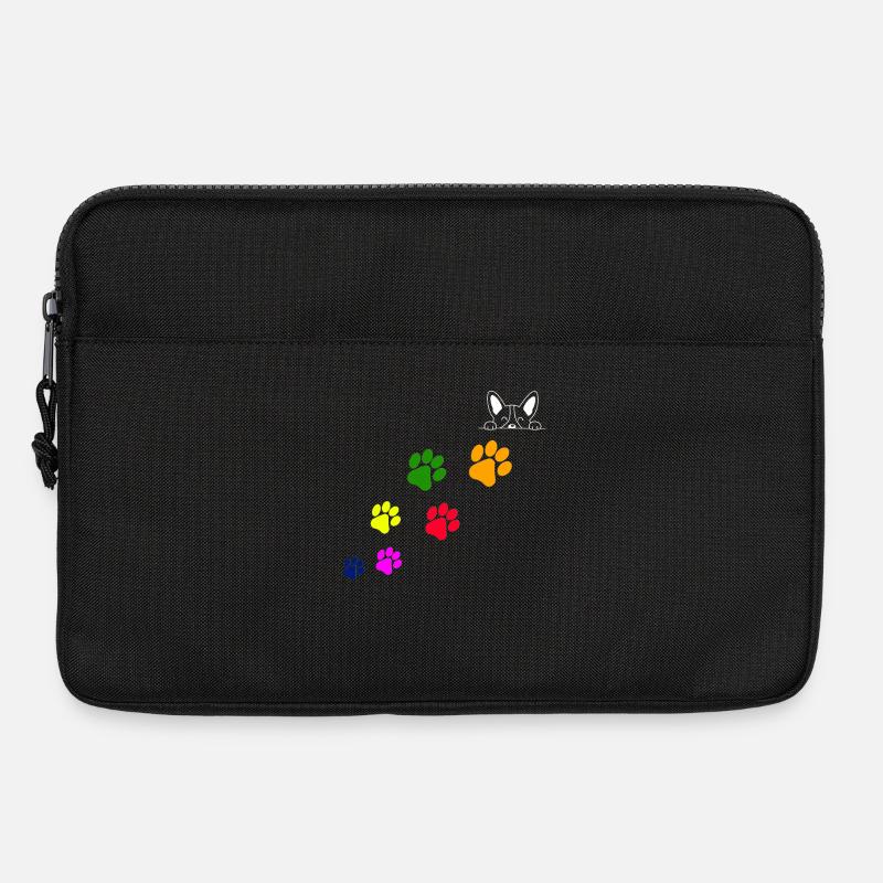 Hundepfoten-Abdrücke - Laptoptasche 13" - Schwarz