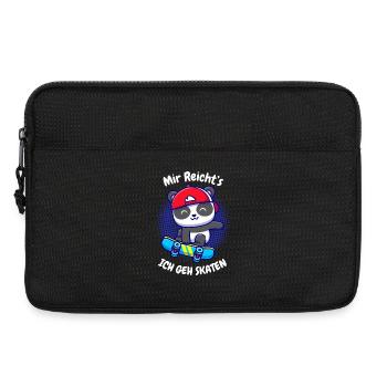 Kleiner Panda auf Skateboard - Laptoptasche 13" - Schwarz - Vorne