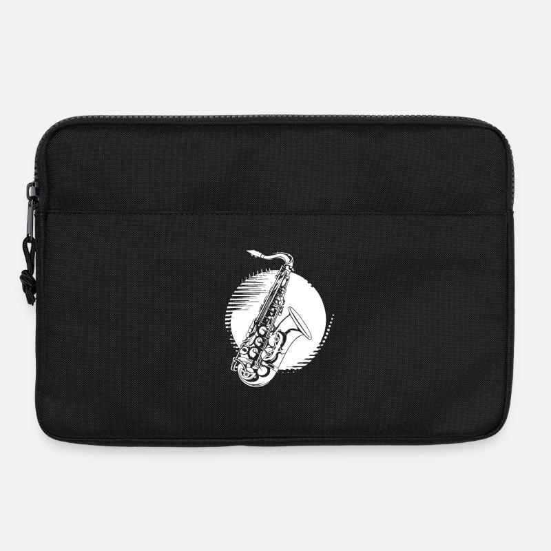 Saxophon Grafik - Laptoptasche 13" - Schwarz
