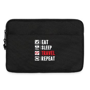 Eat SleepTravel Repeat Shirt For MEn Women And Kid - Laptoptasche 13" - Schwarz - Vorne
