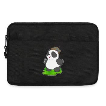 Panda Singer Chant au micro - Sacoche pour ordinateur portable 13 pouces - noir - Devant